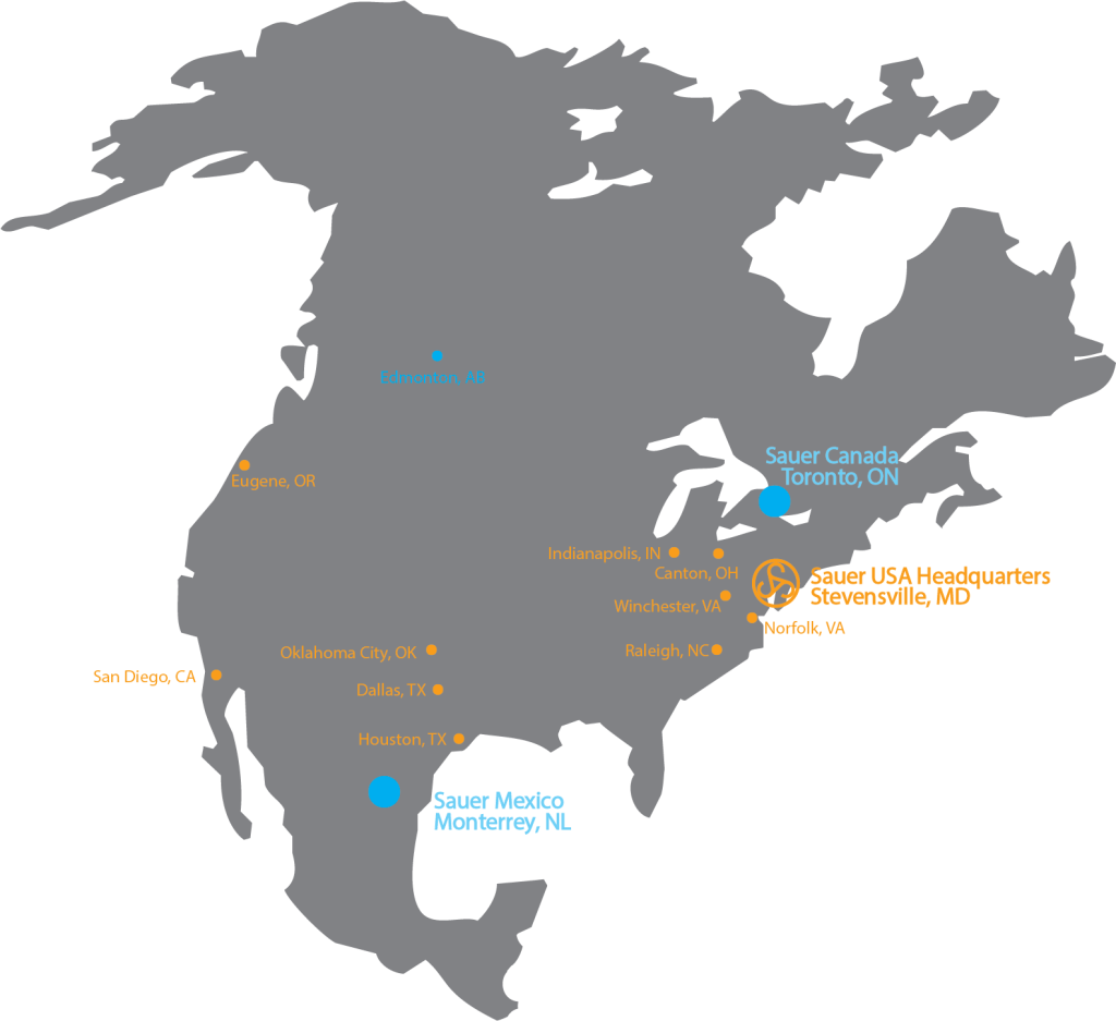 Sauer North American Locations Map